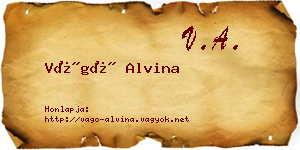 Vágó Alvina névjegykártya